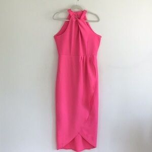 JULIA JORDAN
Twist-Knot Barbie Bubblegum (neon) Pink Tulip Hem Dress size 8 NWT